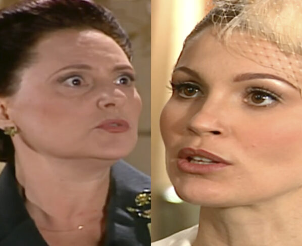 Agnes (Elizabeth Savala) e Cristina (Flávia Alessandra) em Alma Gêmea