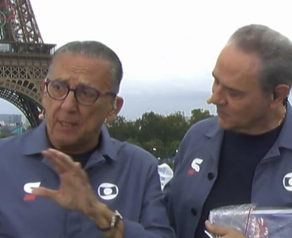 Galvão Bueno e Luís Roberto na cobertura dos Jogos Olímpicos de Paris na Globo