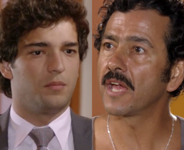 Elano (Humberto Carrão) e Sandro (Marcos Palmeira) em Cheias de Charme