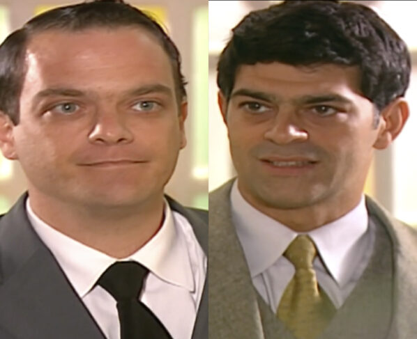 Ciro (Michel Bercovitch) e Rafael (Eduardo Moscovis) em Alma Gêmea