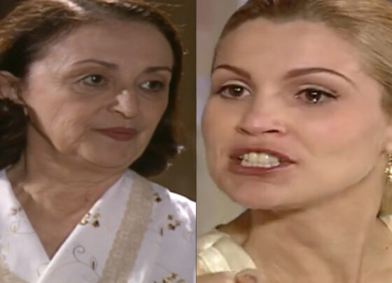 Débora (Ana Lúcia Torre) e Cristina (Flávia Alessandra) em Alma Gêmea