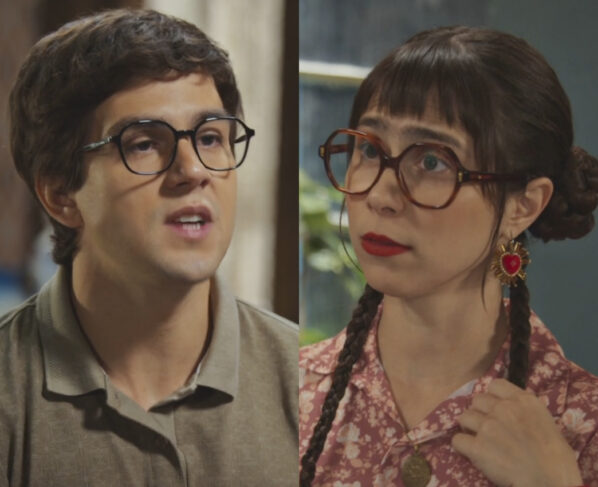 Guto (Daniel Rangel) e Lupita (Daphne Bozaski) em Família é Tudo