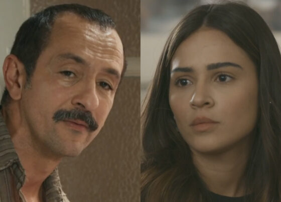 Tião Galinha (Irandhir Santos) e Sandra (Giullia Buscacio) em Renascer