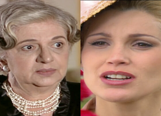 Adelaide (Walderez de Barros) e Cristina (Flávia Alessandra) em Alma Gêmea