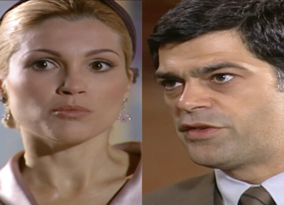 Cristina (Flávia Alessandra) e Rafael (Eduardo Moscovis) em Alma Gêmea