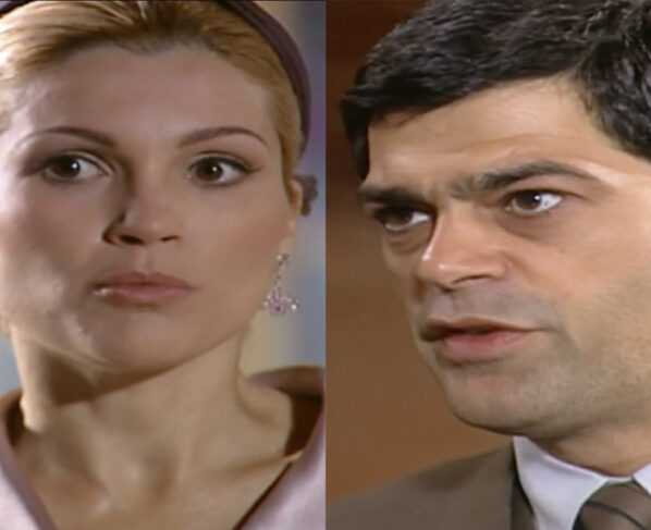 Cristina (Flávia Alessandra) e Rafael (Eduardo Moscovis) em Alma Gêmea