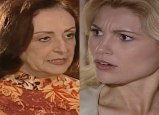 Débora (Ana Lúcia Torre) e Cristina (Flávia Alessandra) em Alma Gêmea