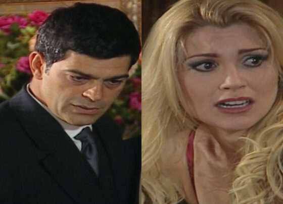 Rafael (Eduardo Moscovis) e Cristina (Flávia Alessandra) em Alma Gêmea