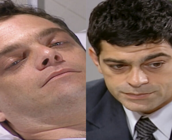 Ciro (Michel Bercovitch) e Rafael (Eduardo Moscovis) em Alma Gêmea