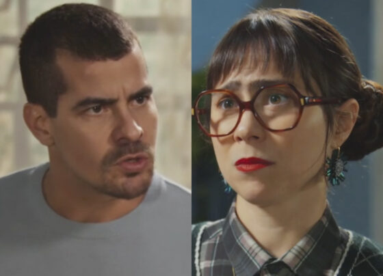 Júpiter (Thiago Martins) e Lupita (Daphne Bozaski) em Família é Tudo