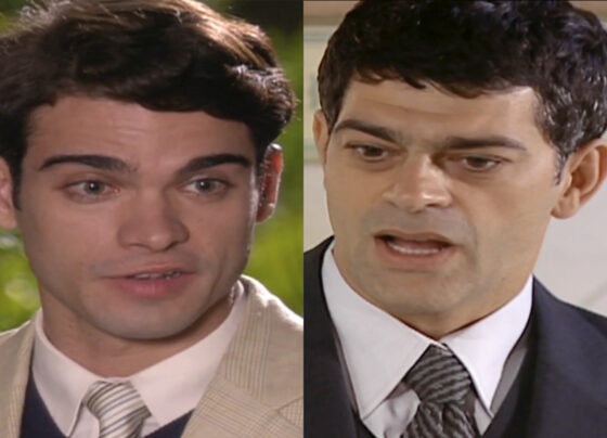 Felipe (Sidney Sampaio) e Rafael (Eduardo Moscovis) em Alma Gêmea