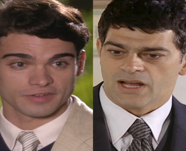 Felipe (Sidney Sampaio) e Rafael (Eduardo Moscovis) em Alma Gêmea