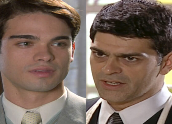 Felipe (Sidney Sampaio) e Rafael (Eduardo Moscovis) em Alma Gêmea