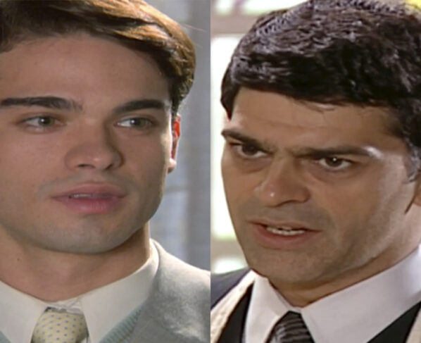 Felipe (Sidney Sampaio) e Rafael (Eduardo Moscovis) em Alma Gêmea