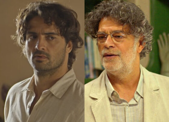 Ariosto (Eduardo Moscovis) e Artur (Túlio Starling) em No Rancho Fundo