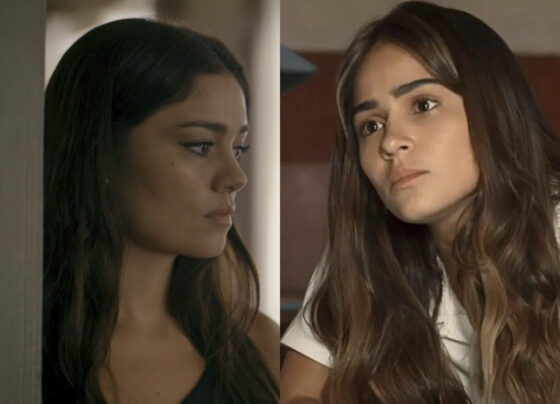 Sandra (Giullia Buscacio) e Eliana (Sophie Charlotte) em Renascer