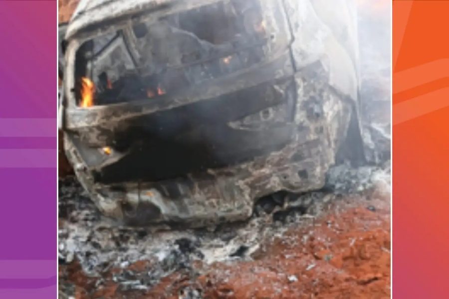 Corpo em chamas é descoberto dentro de veículo incendiado em Rondonópolis