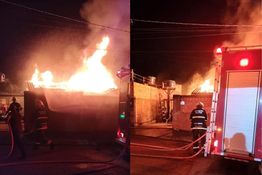 Incêndio destrói casa de madeira e idosa perde tudo em Pontes e Lacerda