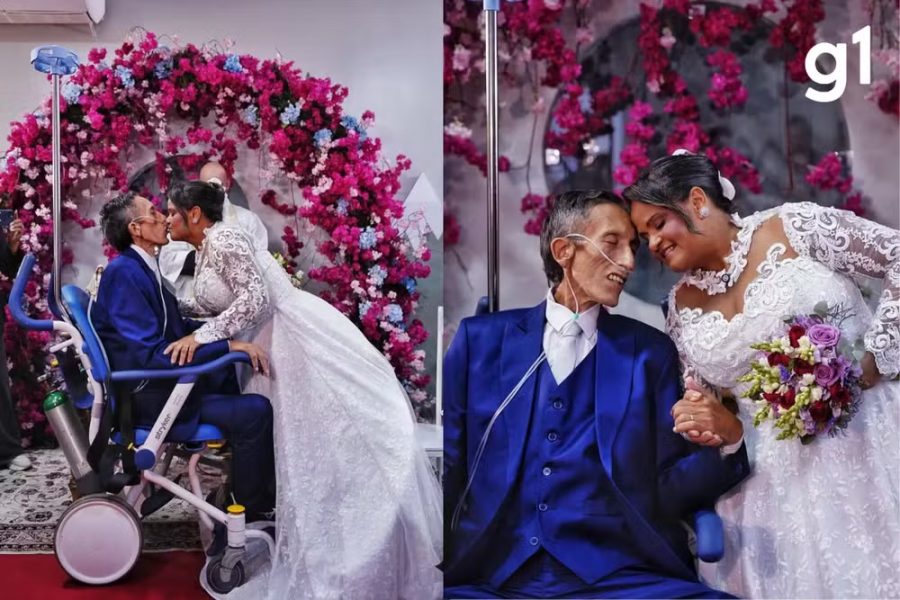Após 28 anos juntos, casal realiza sonho do casamento civil em hospital de Cuiabá