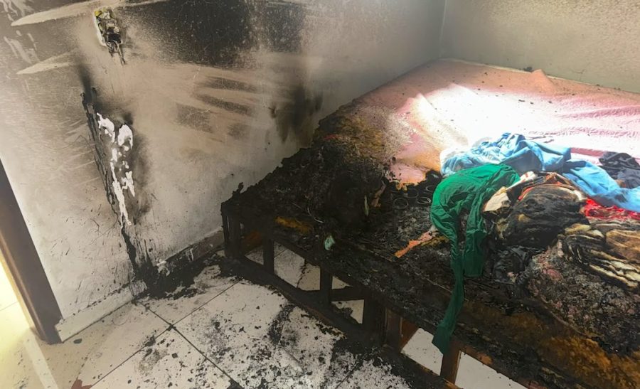 Bombeiros combatem incêndio após ventilador pegar fogo em residência de Lucas