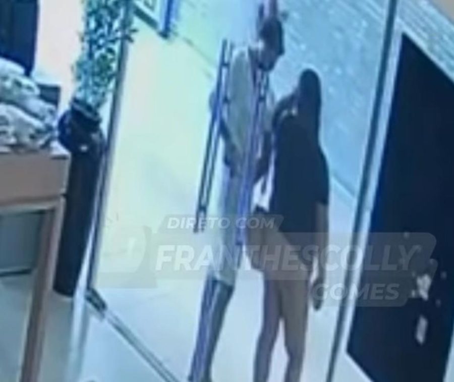 Câmeras flagram casal tentando arrombar loja no shopping de Tangará