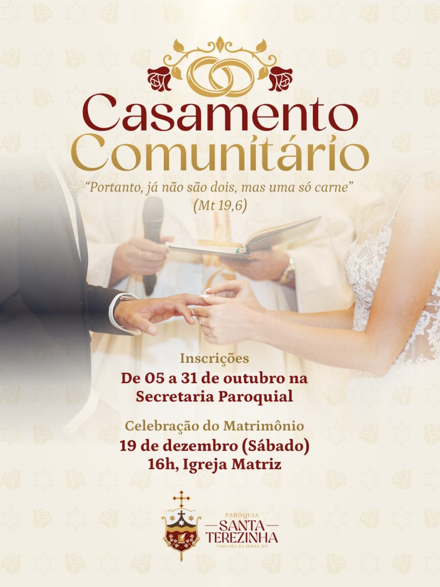 Casamento Comunitário recebe inscrições até 31 de outubro