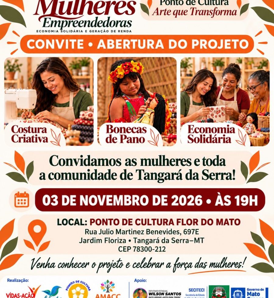 EM TANGARÁ DA SERRA – Projeto capacita mulheres para o empreendedorismo