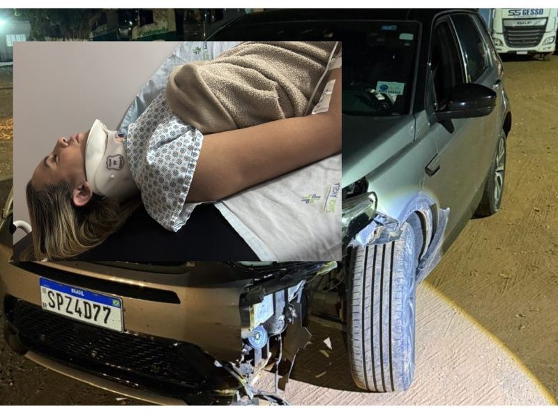 Acidente de carro deixa empresária Karen Rocha ferida em MT