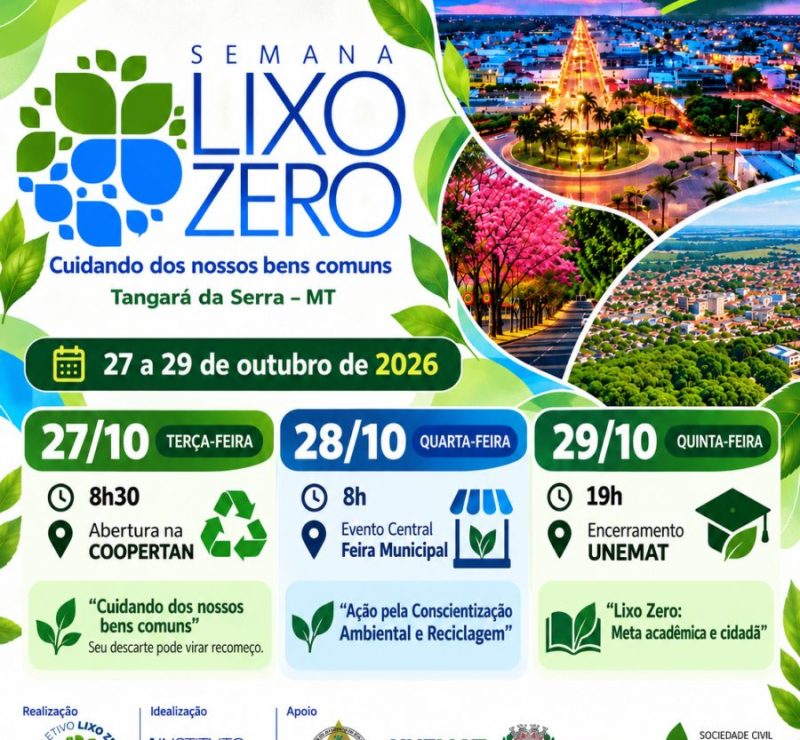 MEIO AMBIENTE – Semana Lixo Zero mobiliza população para fortalecer reciclagem em Tangará da Serra