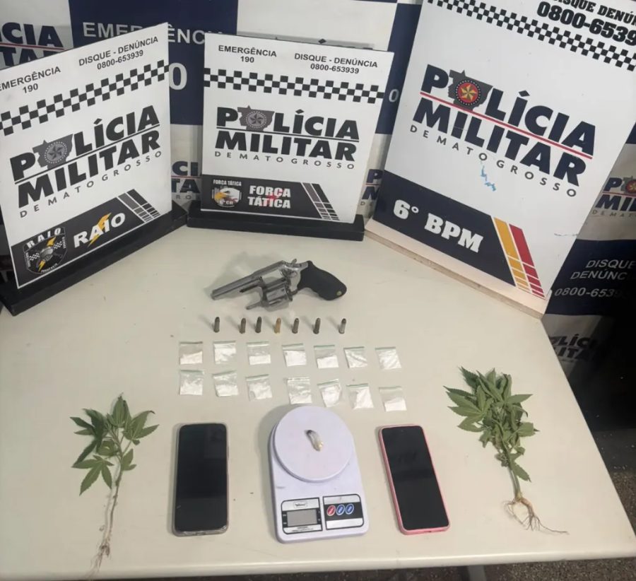 PM prende duas mulheres com arma e drogas em Cáceres