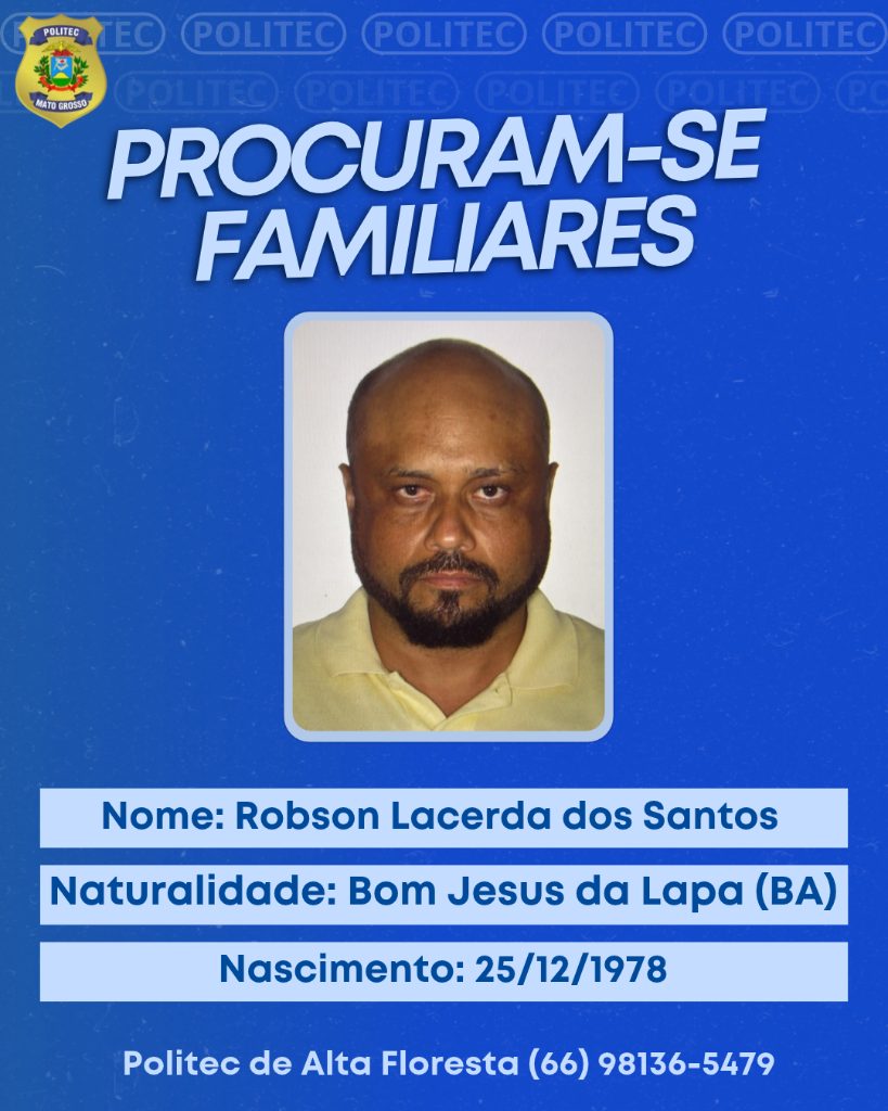 Politec procura por familiares de homem vítima de acidente de trânsito na BR-163