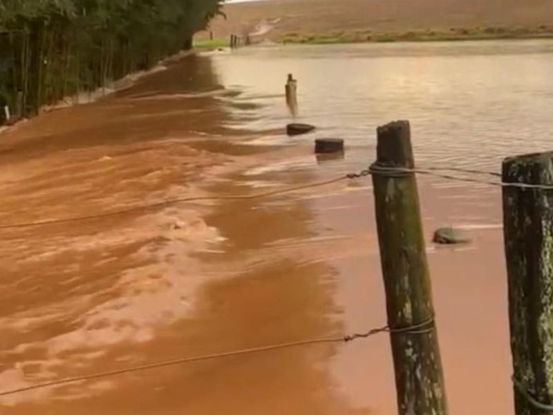 Temporal transforma lavoura em rio e causa estragos em MS