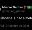 Publicação feita por Marcos Dantas em 2019: guilhotina sem metáfora.