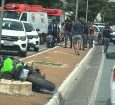 Motociclista foi reanimado pelo Samu.