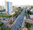 O viaduto da Avenida do CPA está sendo alargado para construção de terceiras pistas nos dois lados, dentro do pacote de obras do Complexo Leblon.